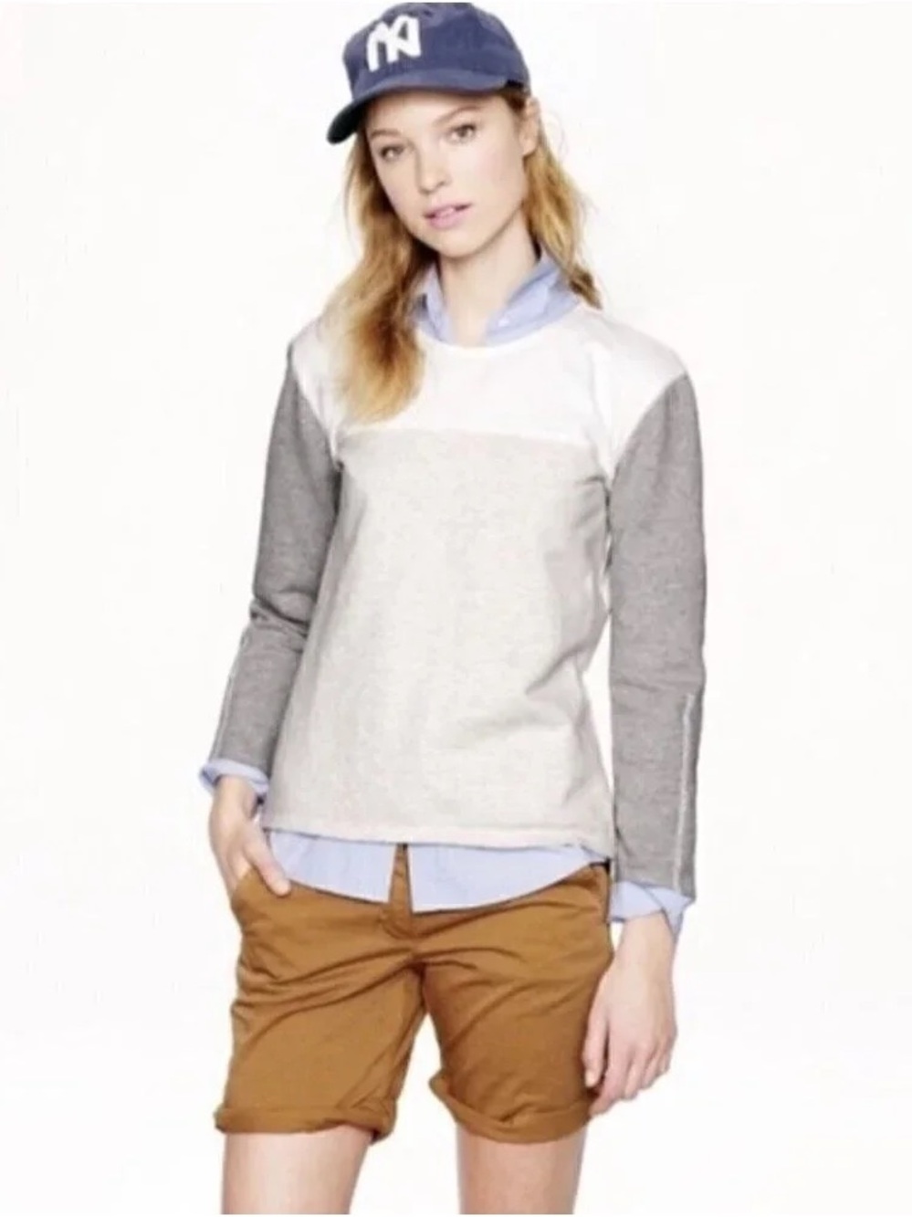 J.Crew Colorblock Back Zip Sweatshirt
